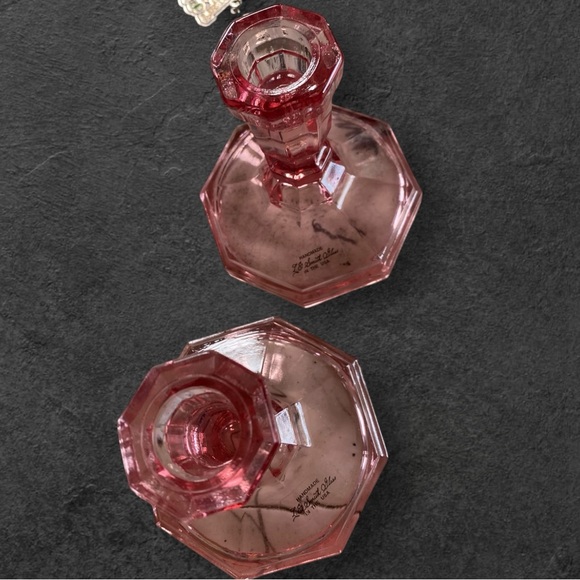 Le smith glass pink candle stock holders - Picture 3 of 5